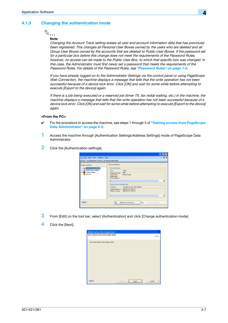 3 changing the authentication mode, From the pc | Konica Minolta bizhub 361 User Manual | Page 185 / 217
