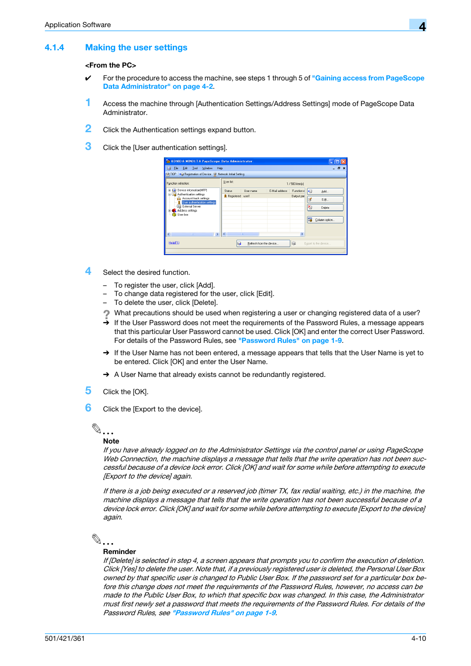 4 making the user settings, From the pc, Making the user settings -10 <from the pc> -10 | Konica Minolta bizhub 361 User Manual | Page 188 / 217