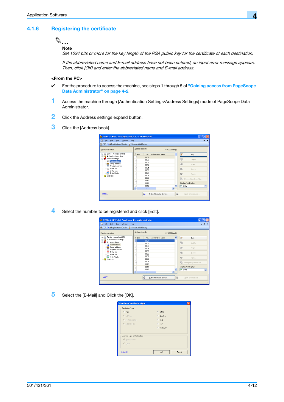 6 registering the certificate, From the pc, Registering the certificate -12 <from the pc> -12 | Konica Minolta bizhub 361 User Manual | Page 190 / 217