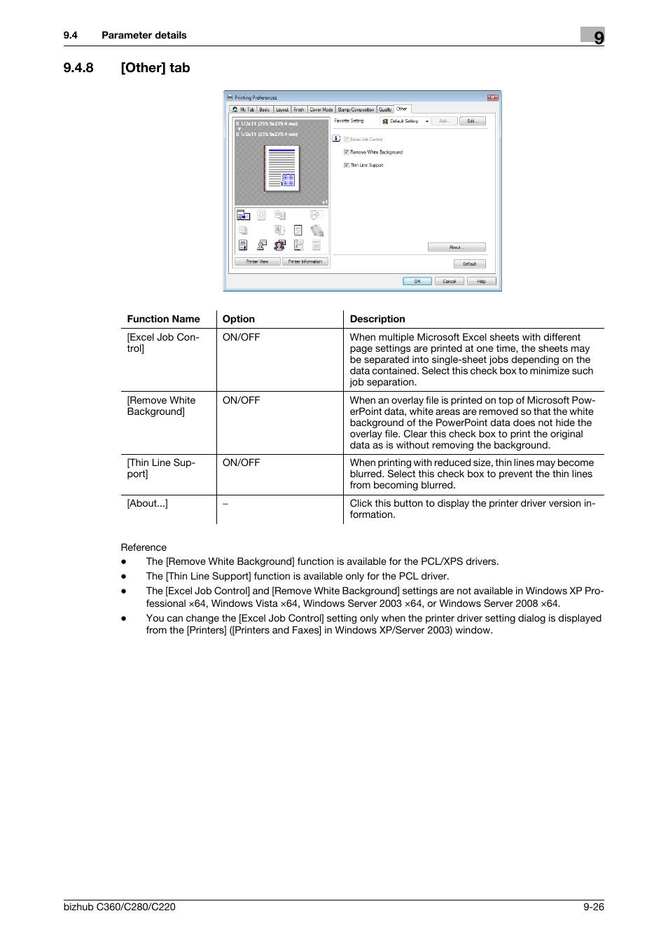 8 [other] tab, Other] tab -26 | Konica Minolta BIZHUB C360 User Manual | Page 116 / 311
