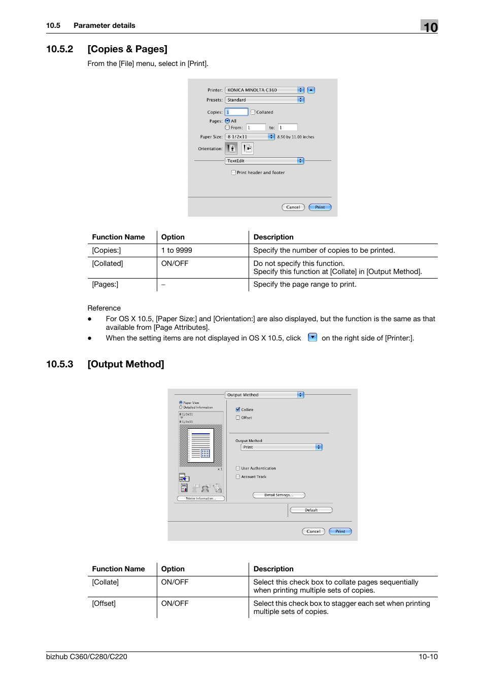 3 [output method, Output method] -10, 2 [copies & pages | Konica Minolta BIZHUB C360 User Manual | Page 126 / 311