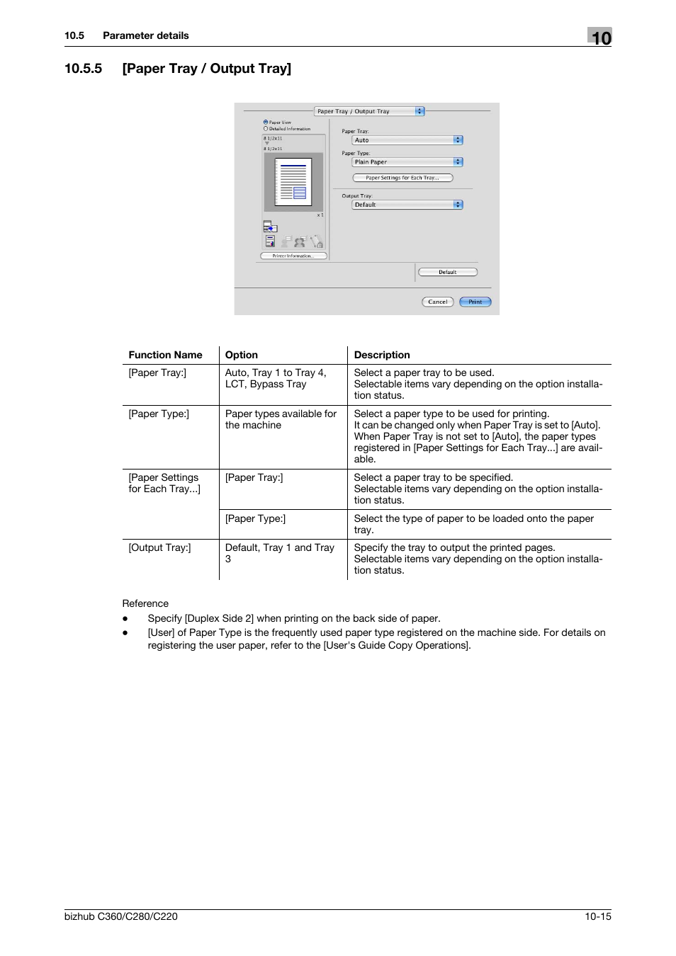 5 [paper tray / output tray, Paper tray / output tray] -15 | Konica Minolta BIZHUB C360 User Manual | Page 131 / 311