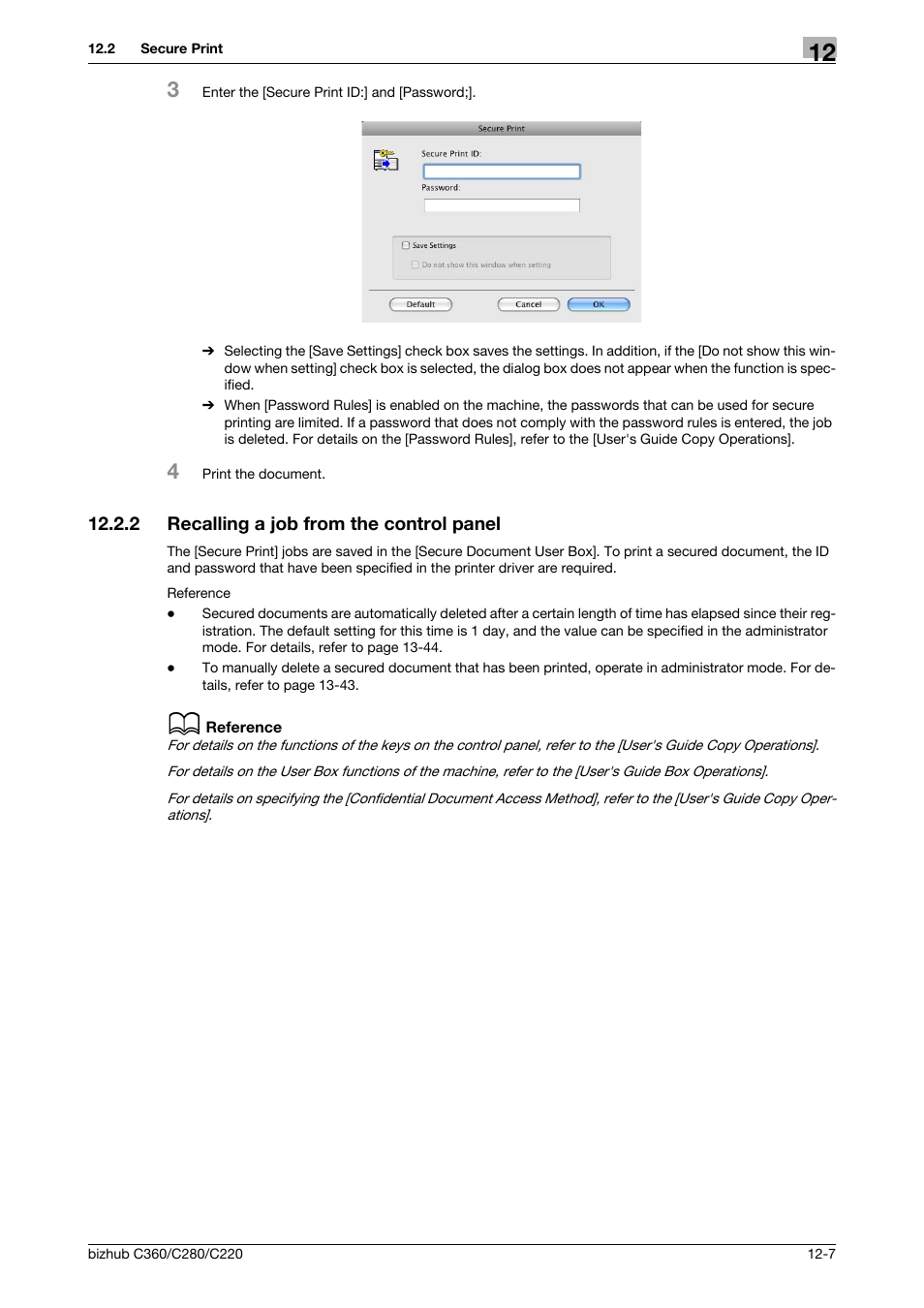 2 recalling a job from the control panel, Recalling a job from the control panel -7 | Konica Minolta BIZHUB C360 User Manual | Page 154 / 311