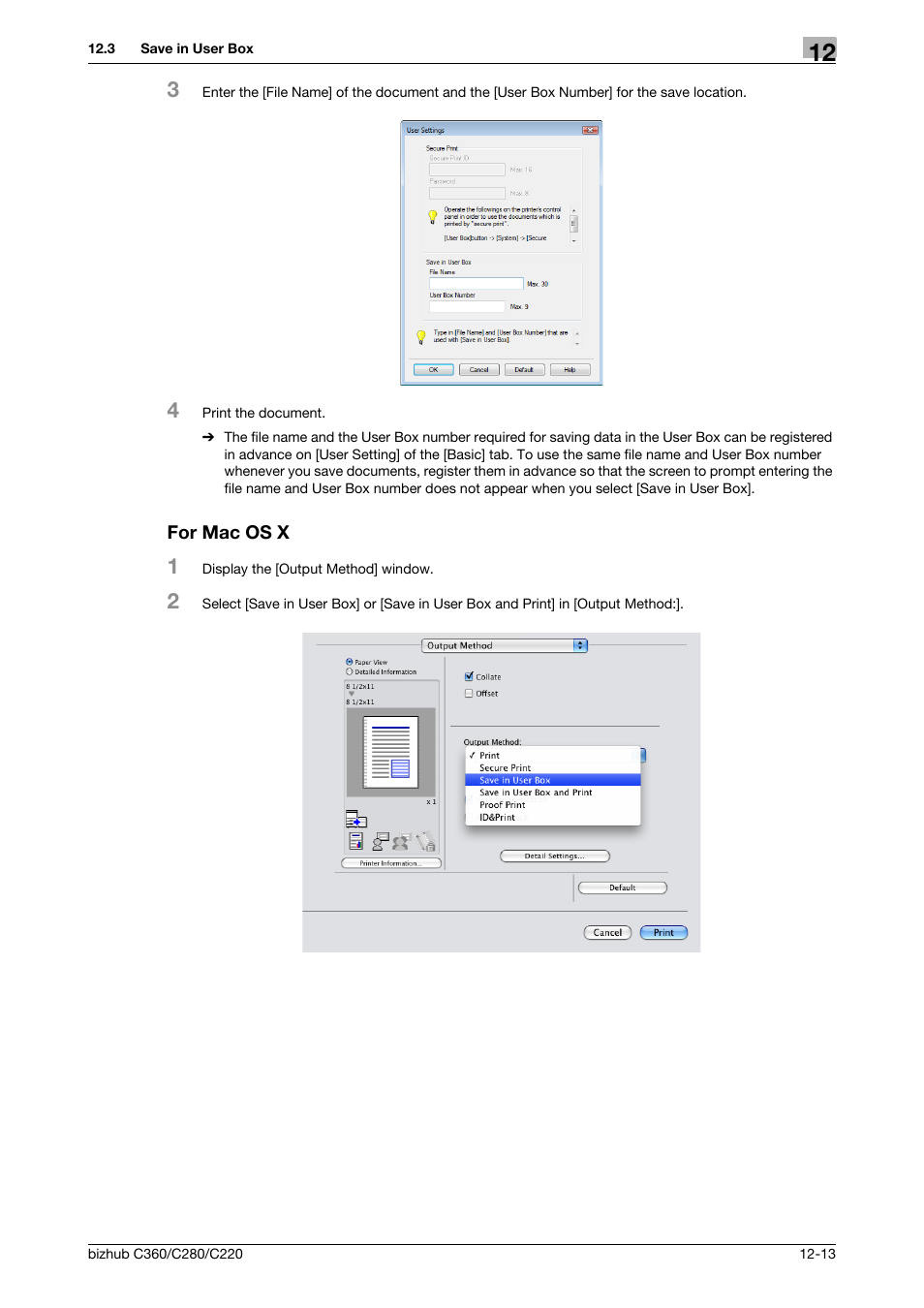 For mac os x, For mac os x -13 | Konica Minolta BIZHUB C360 User Manual | Page 160 / 311
