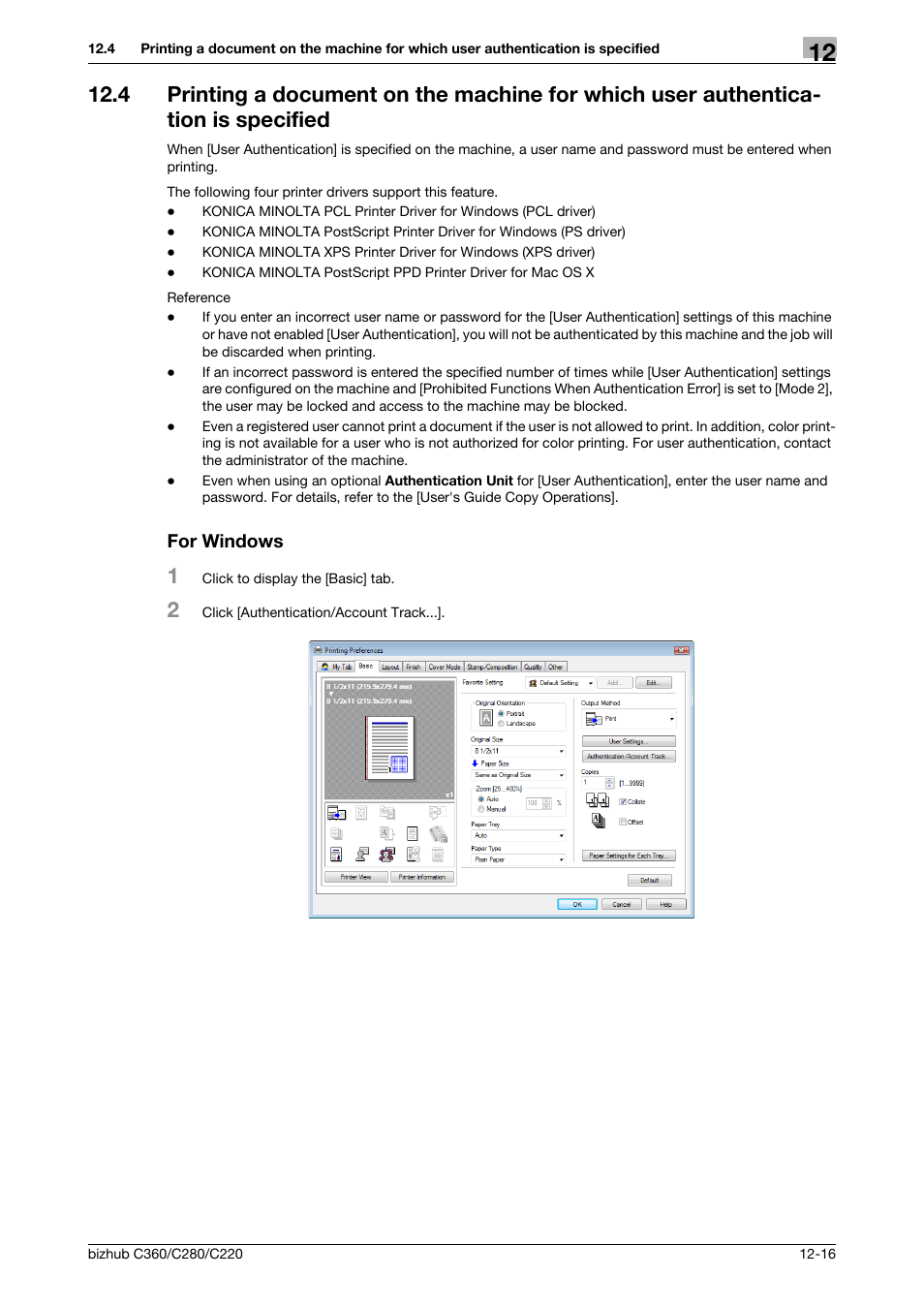 For windows | Konica Minolta BIZHUB C360 User Manual | Page 163 / 311