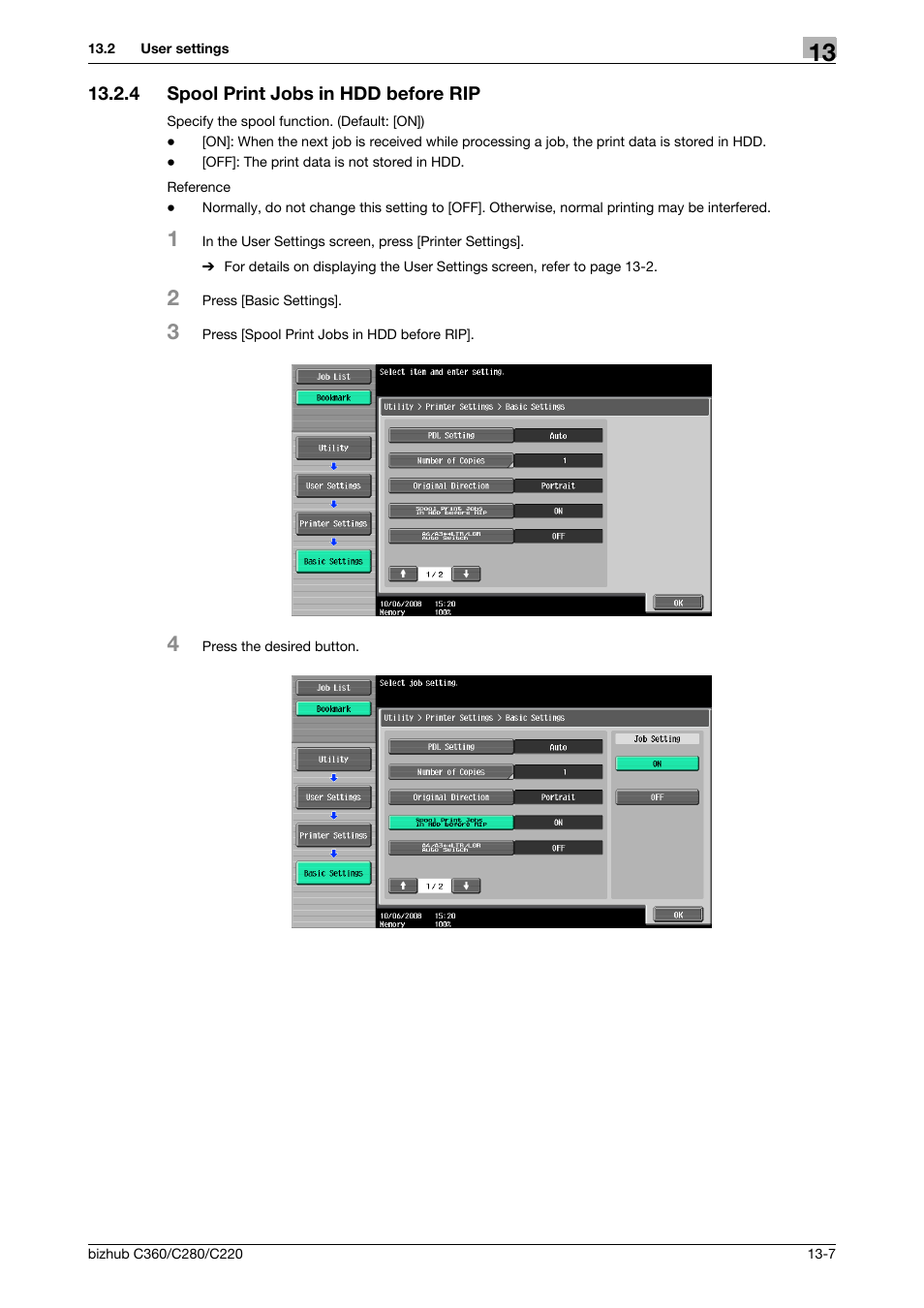 4 spool print jobs in hdd before rip, Spool print jobs in hdd before rip -7 | Konica Minolta BIZHUB C360 User Manual | Page 199 / 311