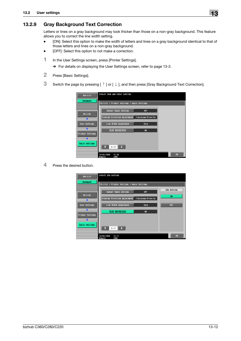 9 gray background text correction, Gray background text correction -12 | Konica Minolta BIZHUB C360 User Manual | Page 204 / 311