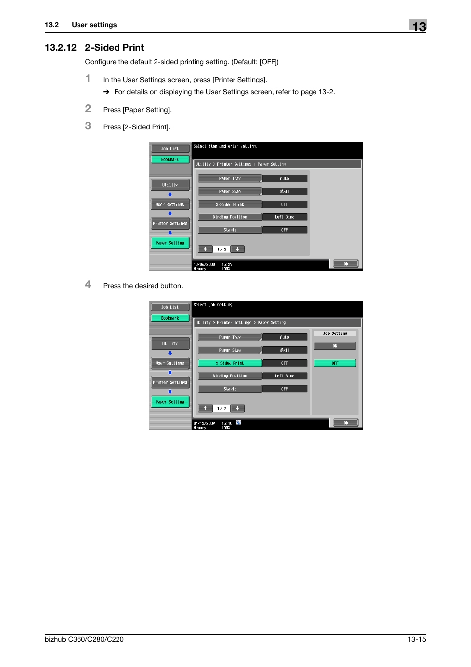 12 2-sided print, Sided print -15 | Konica Minolta BIZHUB C360 User Manual | Page 207 / 311