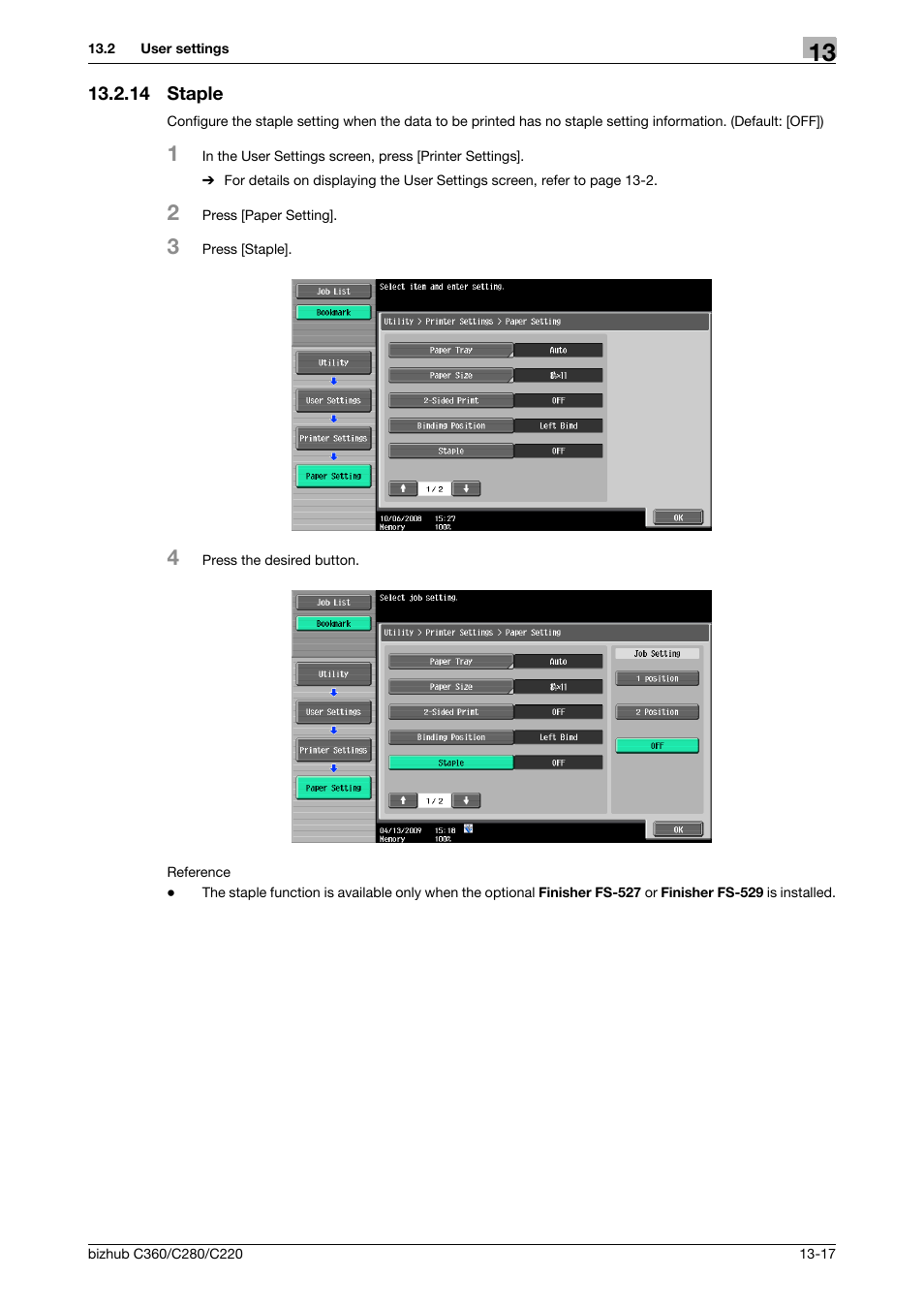 14 staple, Staple -17 | Konica Minolta BIZHUB C360 User Manual | Page 209 / 311
