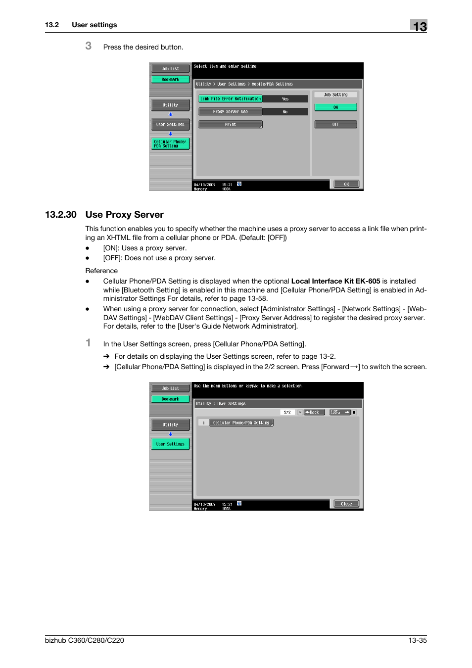 30 use proxy server, Use proxy server -35 | Konica Minolta BIZHUB C360 User Manual | Page 227 / 311