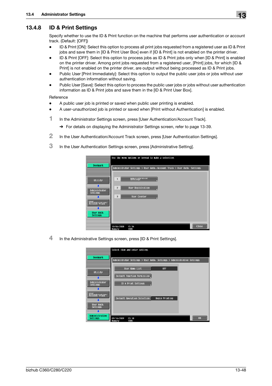 8 id & print settings, Id & print settings -48 | Konica Minolta BIZHUB C360 User Manual | Page 240 / 311