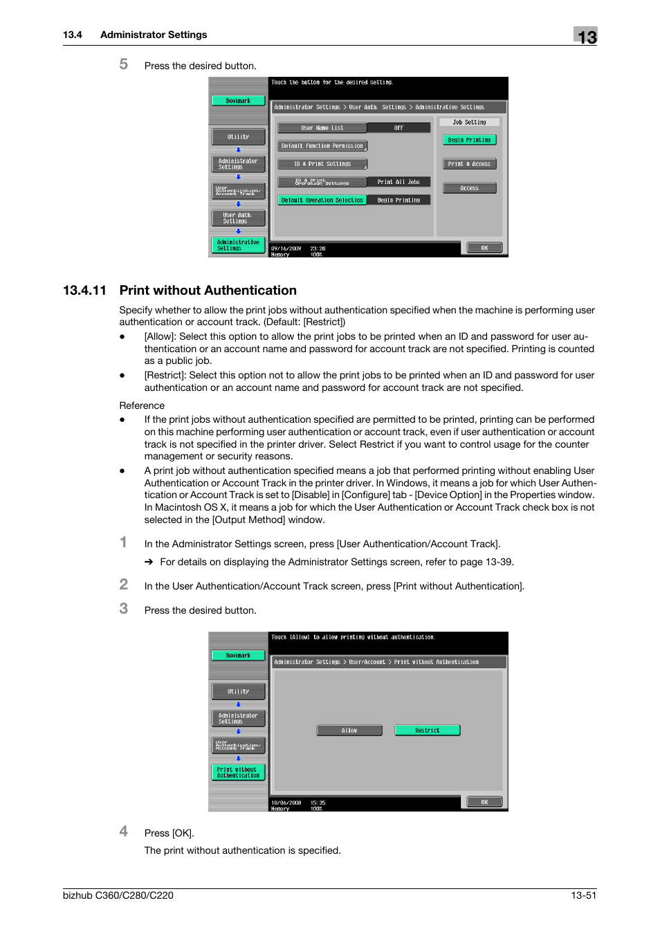 11 print without authentication, Print without authentication -51 | Konica Minolta BIZHUB C360 User Manual | Page 243 / 311