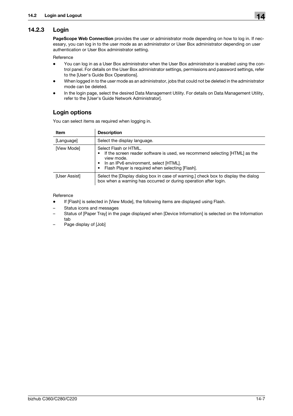 3 login, Login options, Login -7 login options -7 | Konica Minolta BIZHUB C360 User Manual | Page 260 / 311