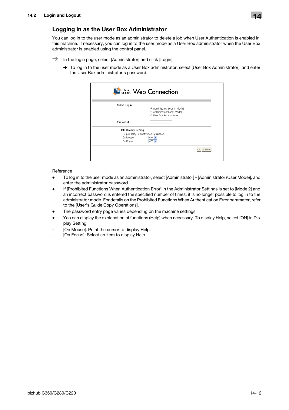 Logging in as the user box administrator, Logging in as the user box administrator -12 | Konica Minolta BIZHUB C360 User Manual | Page 265 / 311