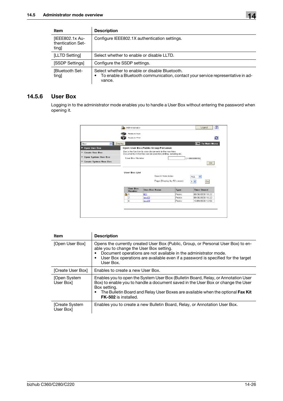 6 user box, User box -26 | Konica Minolta BIZHUB C360 User Manual | Page 279 / 311