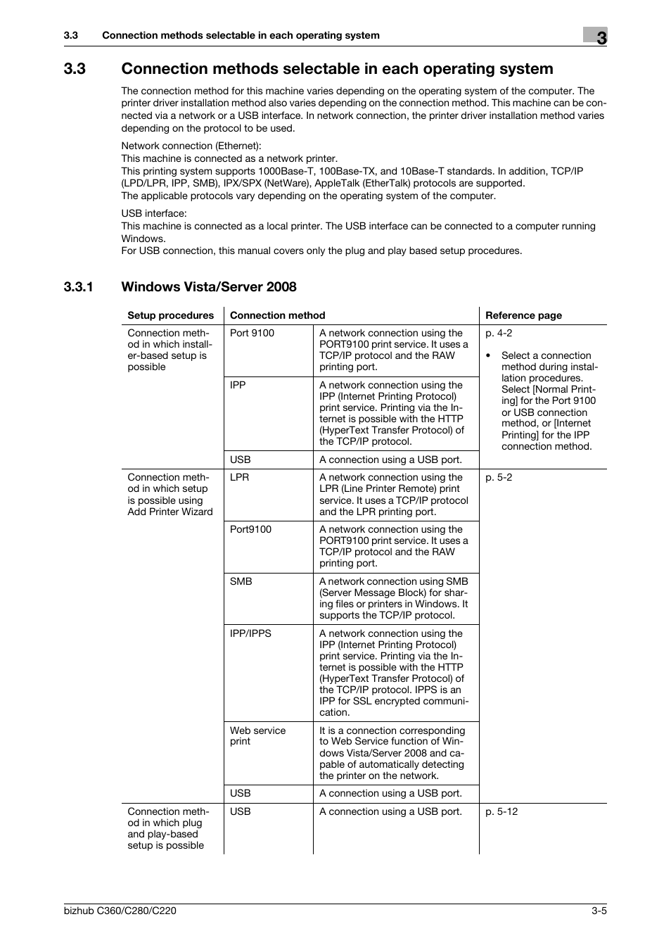 1 windows vista/server 2008, Windows vista/server 2008 -5 | Konica Minolta BIZHUB C360 User Manual | Page 28 / 311