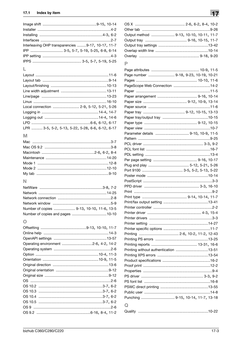 L to q | Konica Minolta BIZHUB C360 User Manual | Page 307 / 311