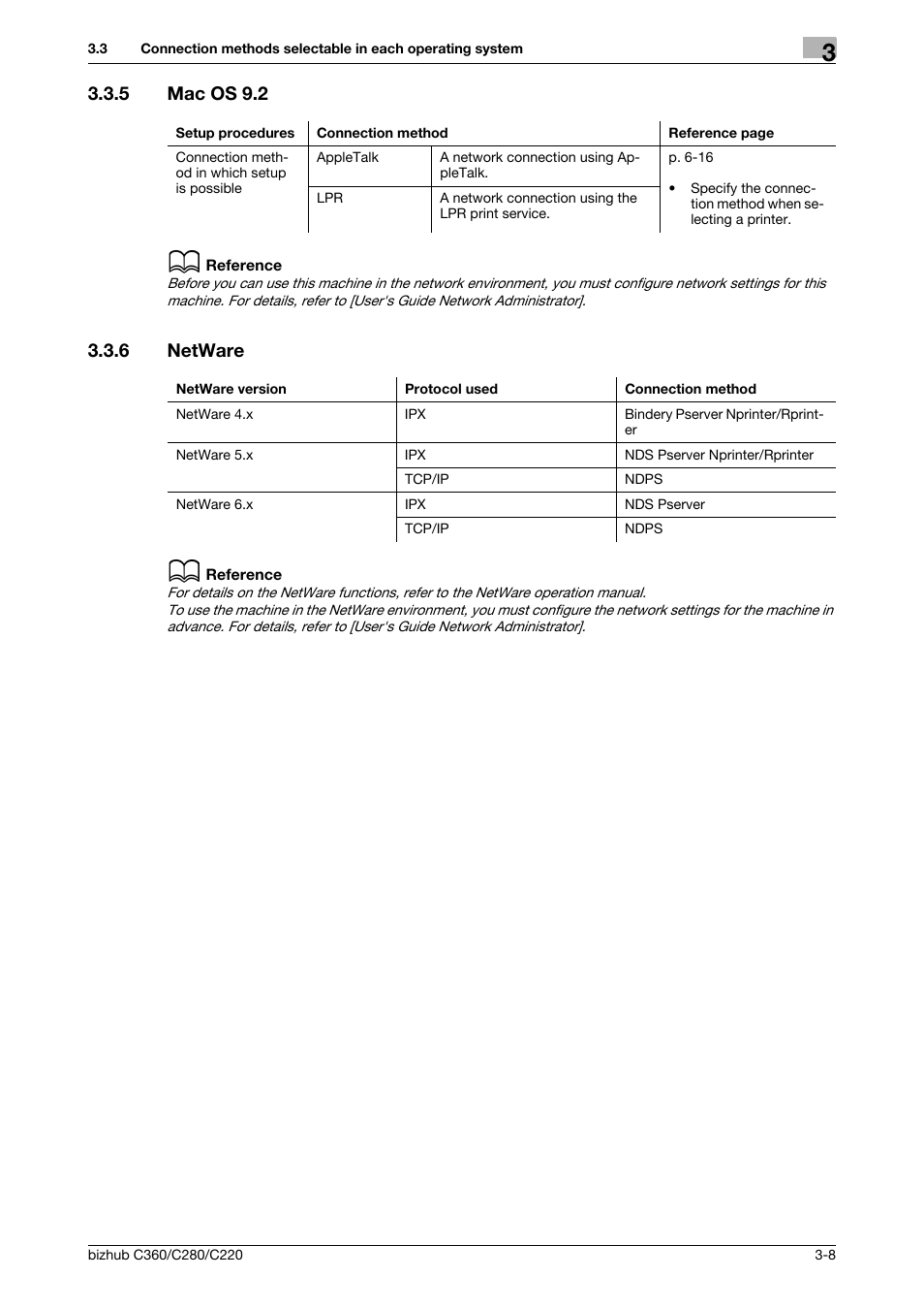 5 mac os 9.2, 6 netware, Mac os 9.2 -8 | Netware -8 | Konica Minolta BIZHUB C360 User Manual | Page 31 / 311