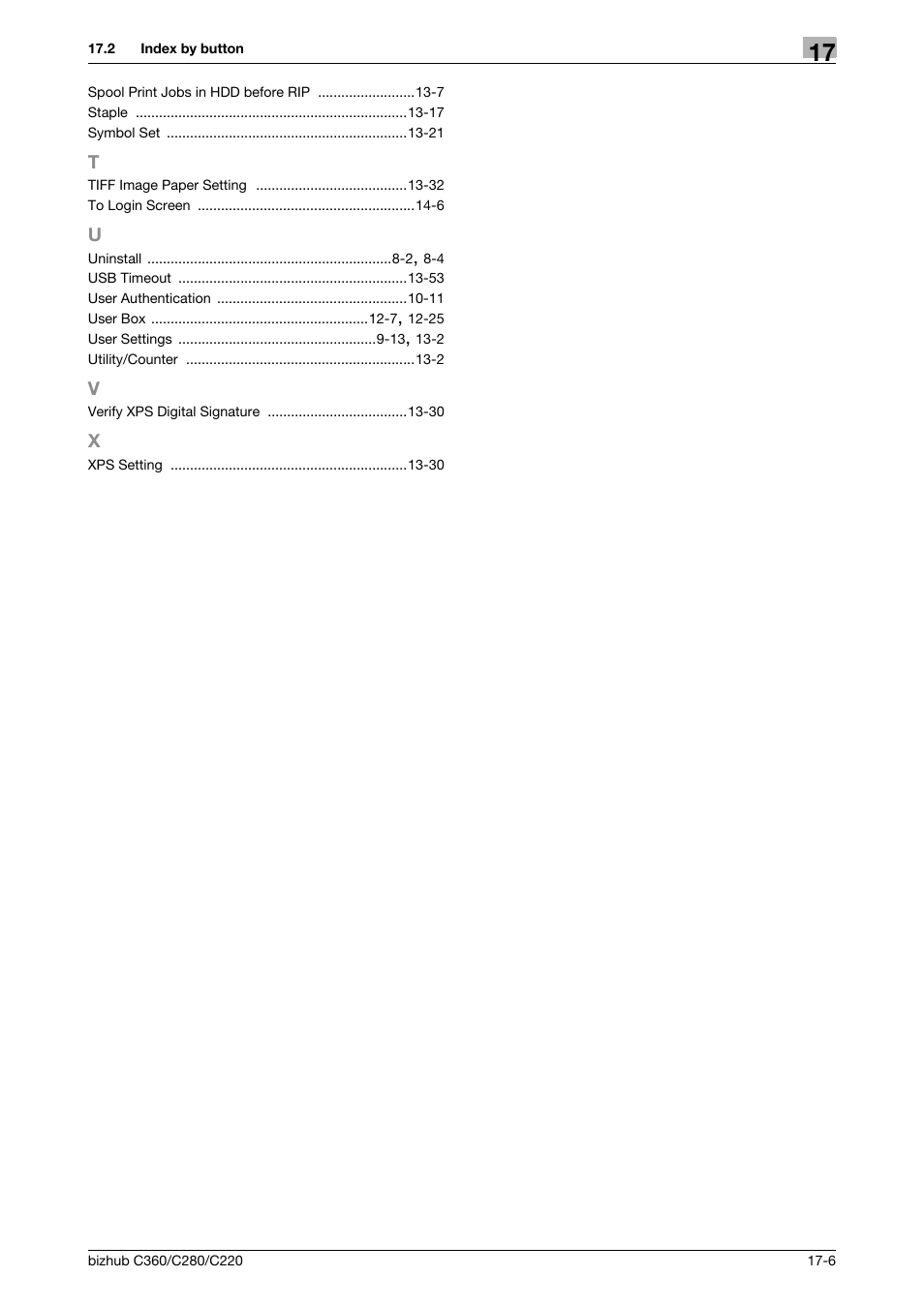 T to x | Konica Minolta BIZHUB C360 User Manual | Page 310 / 311