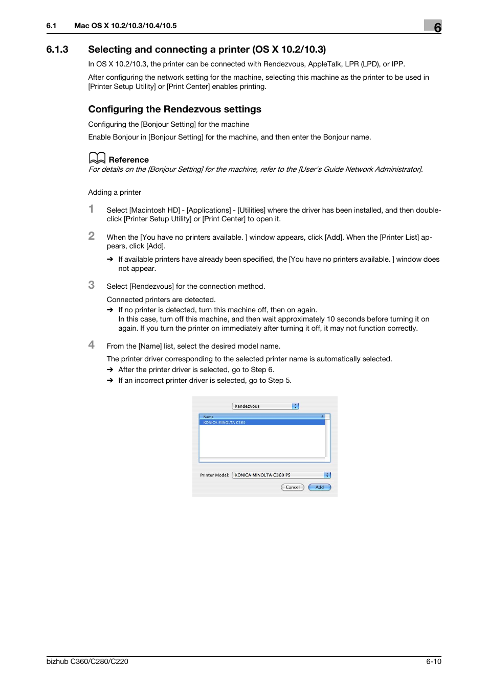 Configuring the rendezvous settings | Konica Minolta BIZHUB C360 User Manual | Page 76 / 311