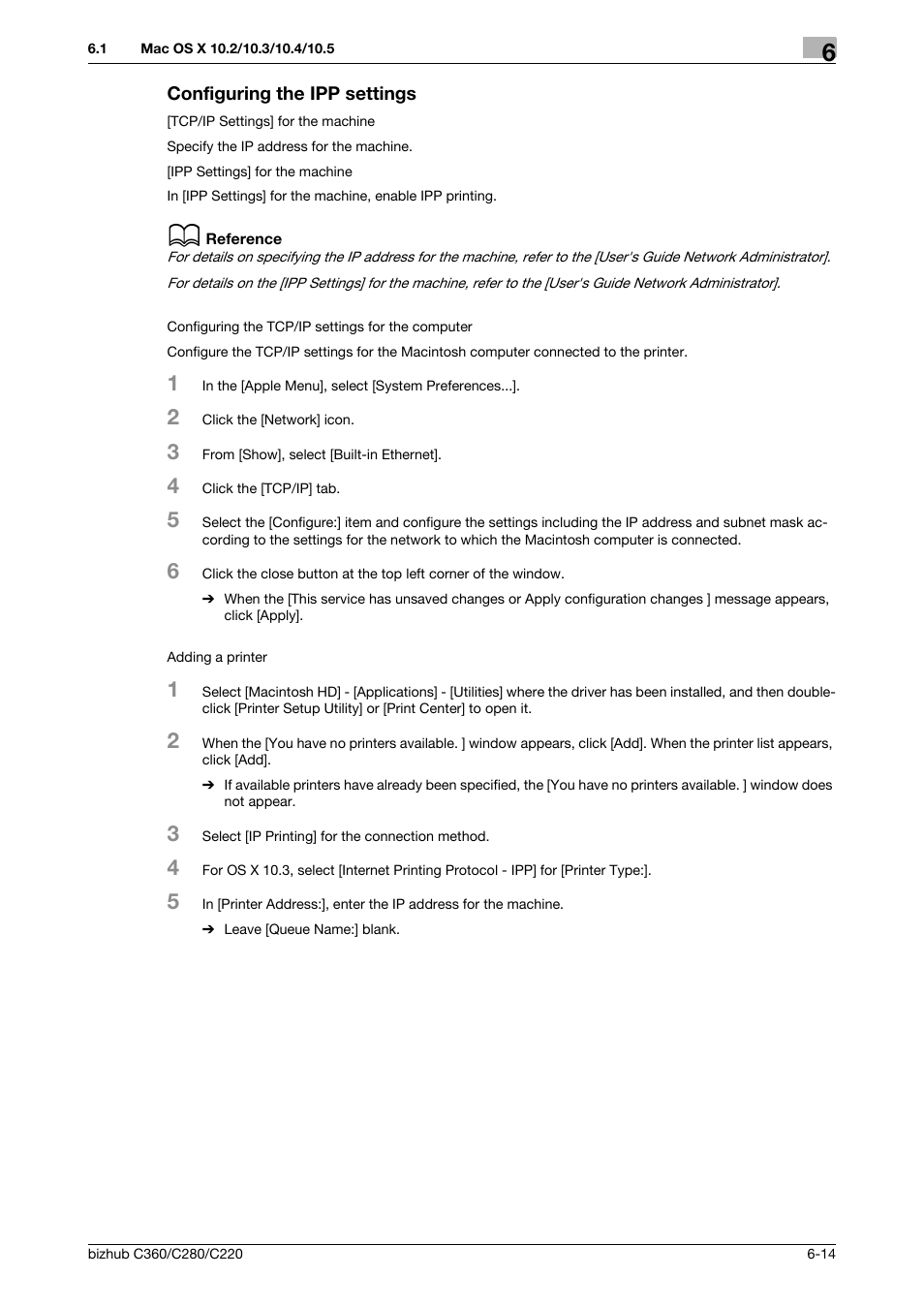 Configuring the ipp settings, Configuring the ipp settings -14 | Konica Minolta BIZHUB C360 User Manual | Page 80 / 311