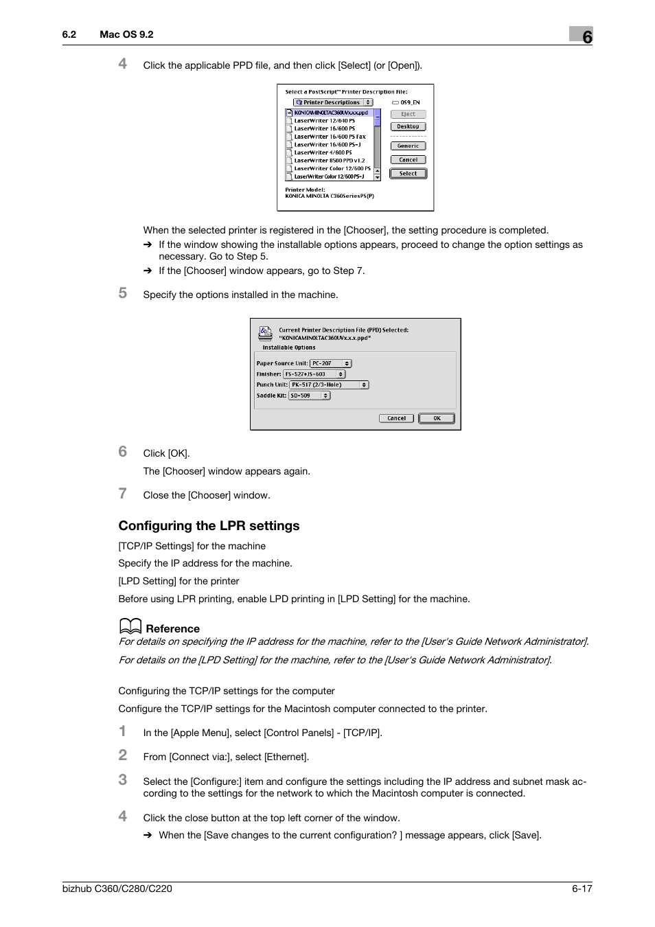 Configuring the lpr settings, Configuring the lpr settings -17 | Konica Minolta BIZHUB C360 User Manual | Page 83 / 311