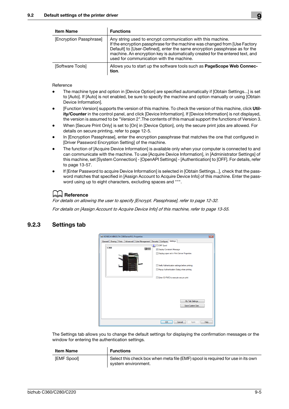 3 settings tab, Settings tab -5 | Konica Minolta BIZHUB C360 User Manual | Page 95 / 311