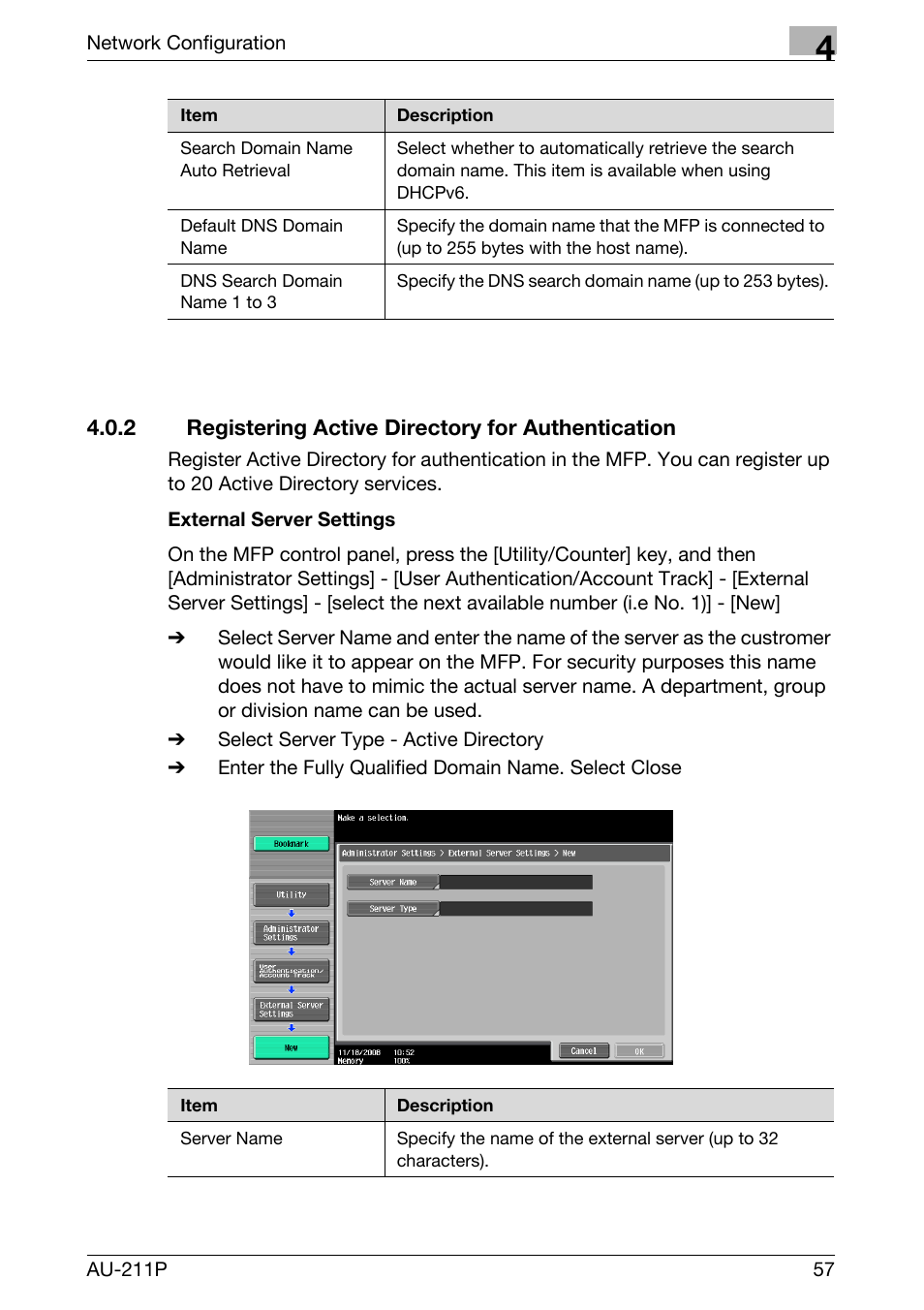 2 registering active directory for authentication | Konica Minolta bizhub 421 User Manual | Page 12 / 25