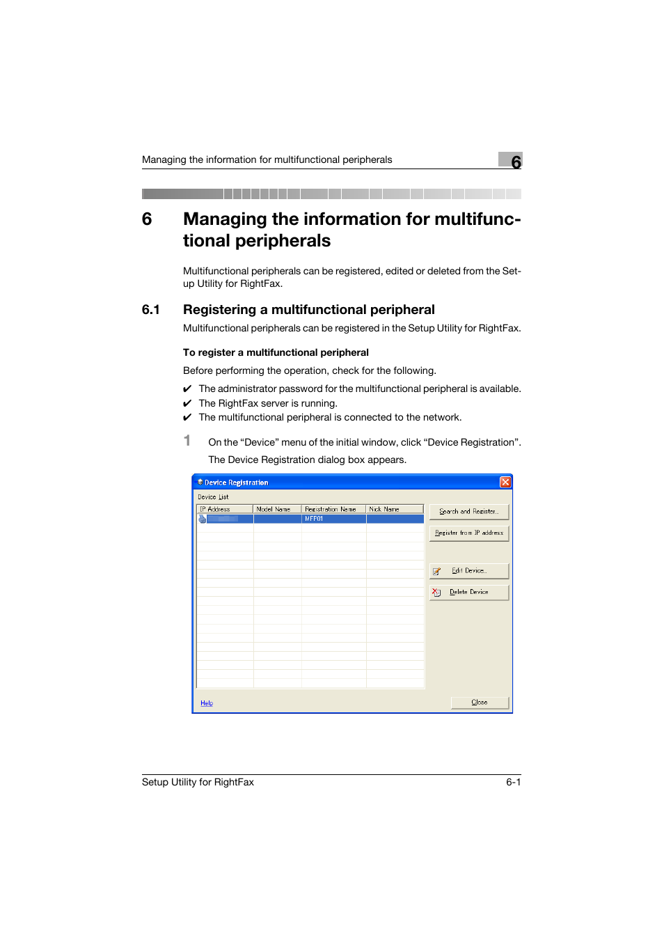 1 registering a multifunctional peripheral, To register a multifunctional peripheral, Registering a multifunctional peripheral -1 | To register a multifunctional peripheral -1 | Konica Minolta bizhub 751 User Manual | Page 48 / 65
