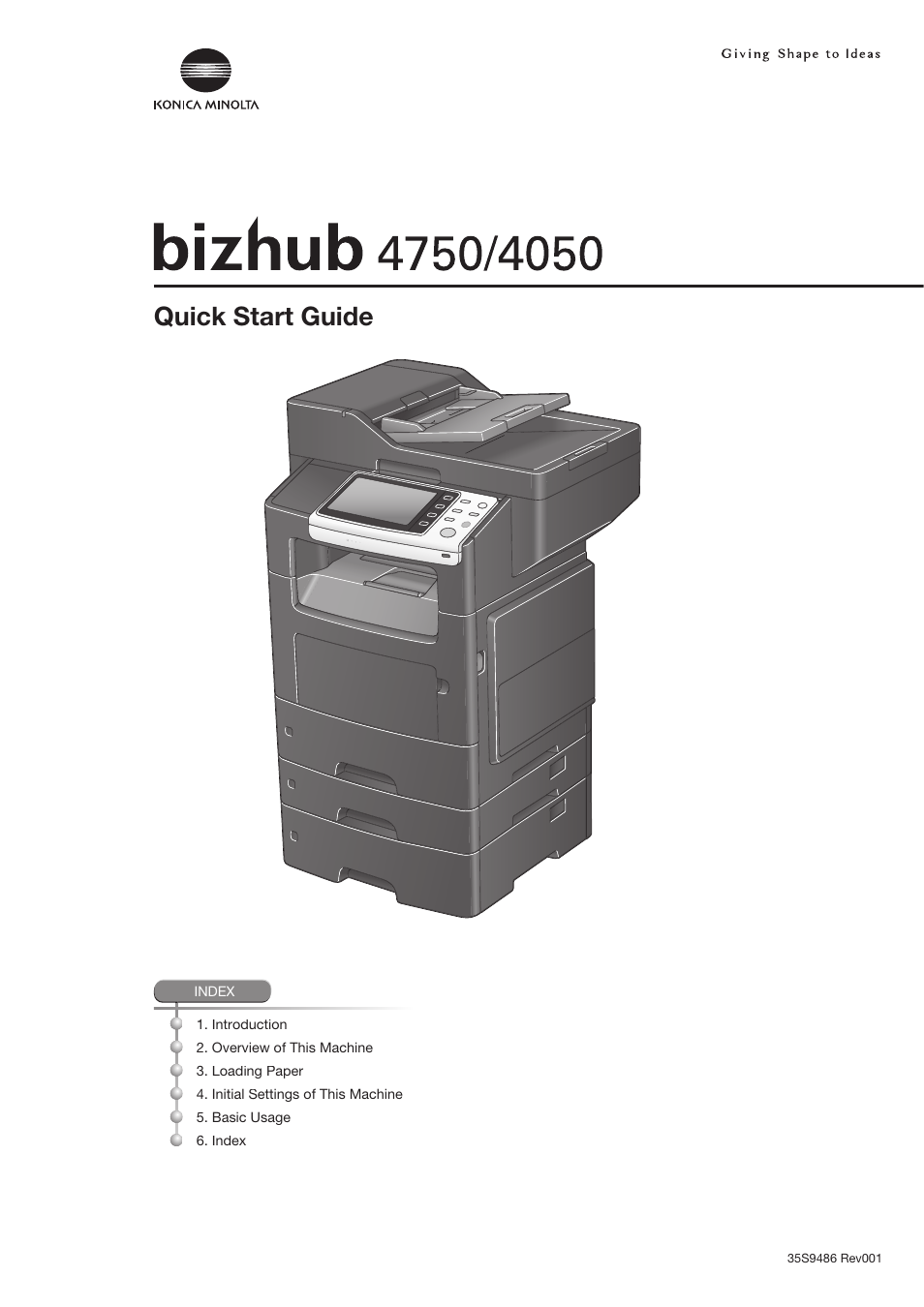 Konica Minolta bizhub 4750 User Manual | 62 pages