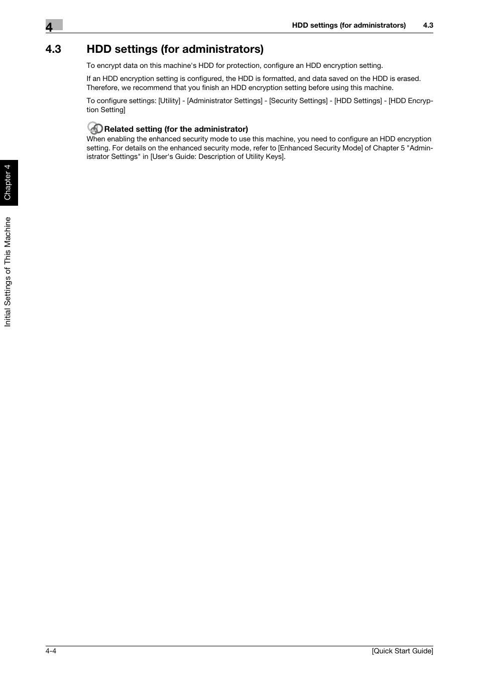 3 hdd settings (for administrators), Hdd settings (for administrators) -4 | Konica Minolta bizhub 4750 User Manual | Page 35 / 62