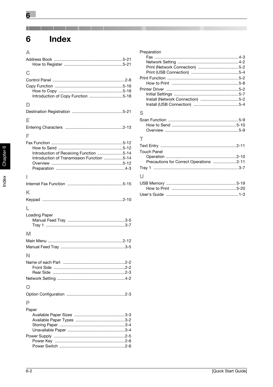 6 index, Index, 6index | Konica Minolta bizhub 4750 User Manual | Page 61 / 62