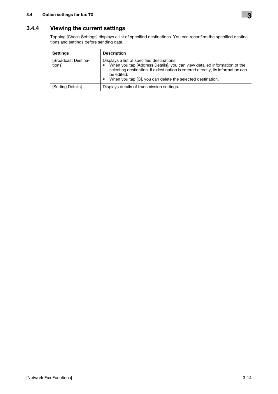 4 viewing the current settings, Viewing the current settings -14 | Konica Minolta bizhub C3350 User Manual | Page 23 / 42