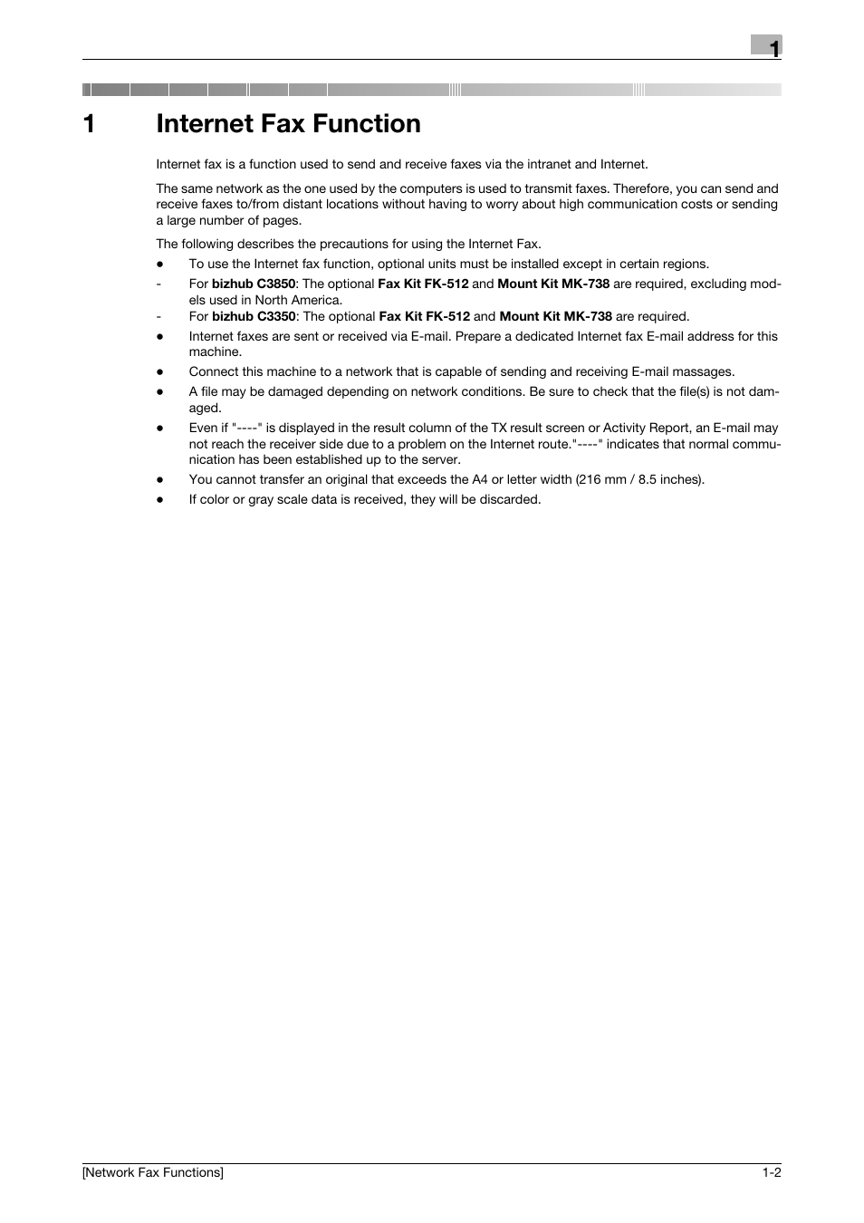 1 internet fax function, Internet fax function, 1internet fax function | Konica Minolta bizhub C3350 User Manual | Page 5 / 42
