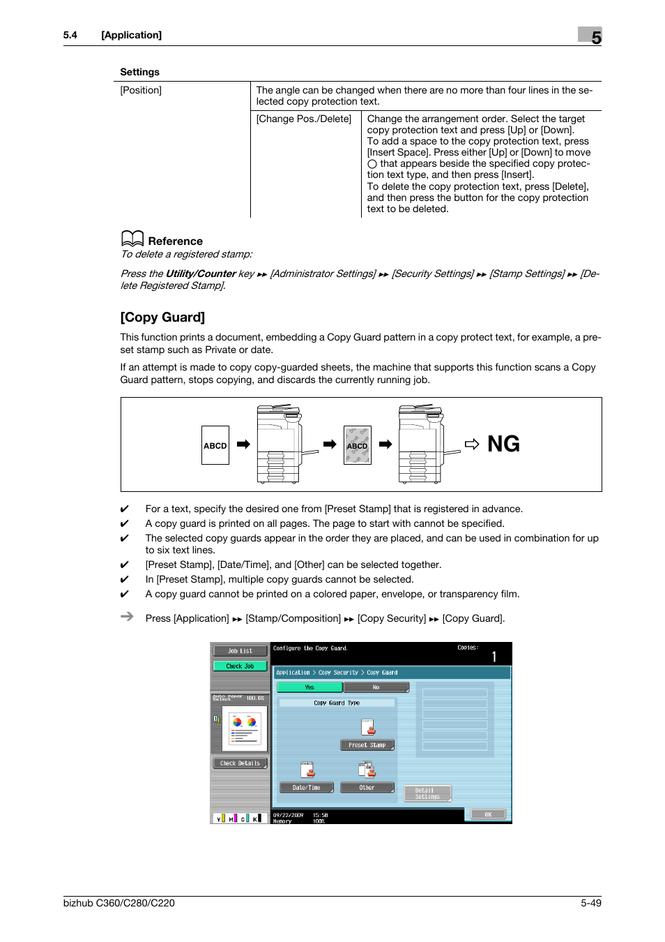 Copy guard, Copy guard] -49 | Konica Minolta BIZHUB C360 User Manual | Page 106 / 285