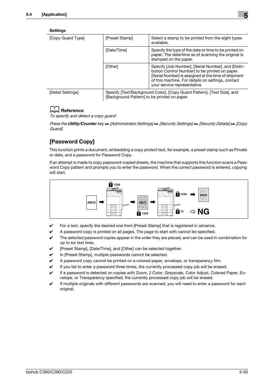 Password copy, Password copy] -50 | Konica Minolta BIZHUB C360 User Manual | Page 107 / 285
