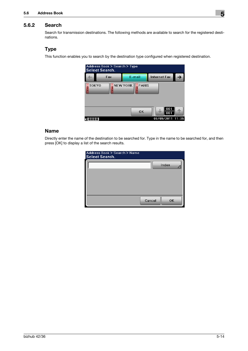 2 search, Type, Name | Search -14 type -14 name -14 | Konica Minolta bizhub 42 User Manual | Page 56 / 158