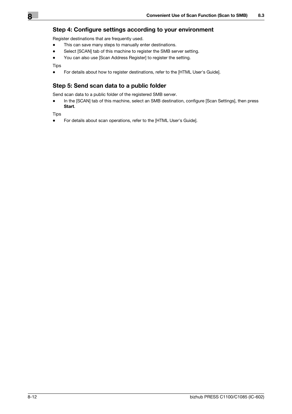 Step 5: send scan data to a public folder | Konica Minolta bizhub PRESS C1085 User Manual | Page 108 / 130