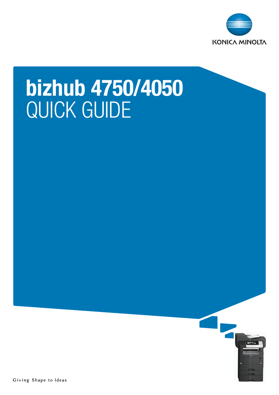 Konica Minolta bizhub 4050 User Manual | 70 pages