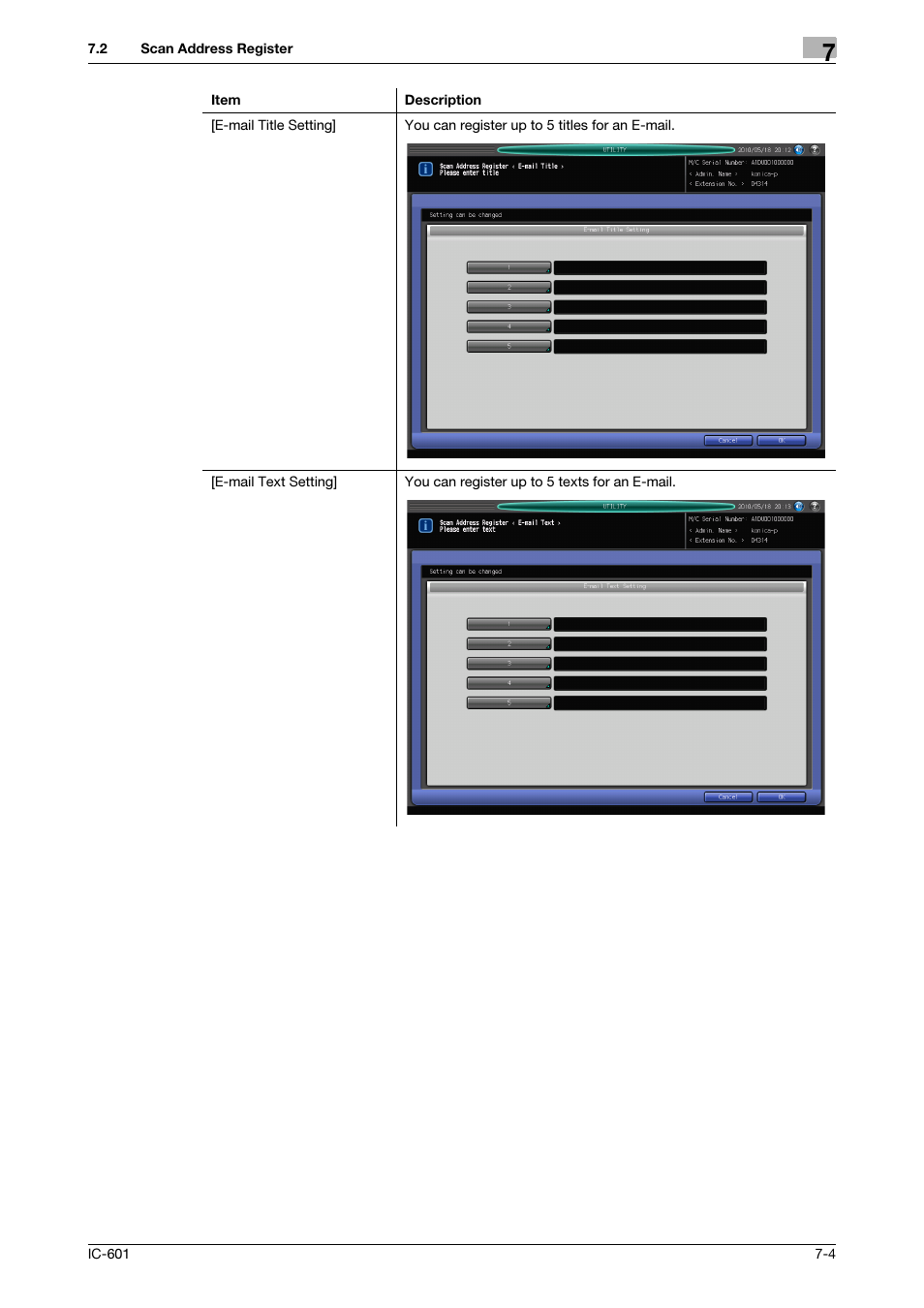 Konica Minolta IC-601 User Manual | Page 113 / 123