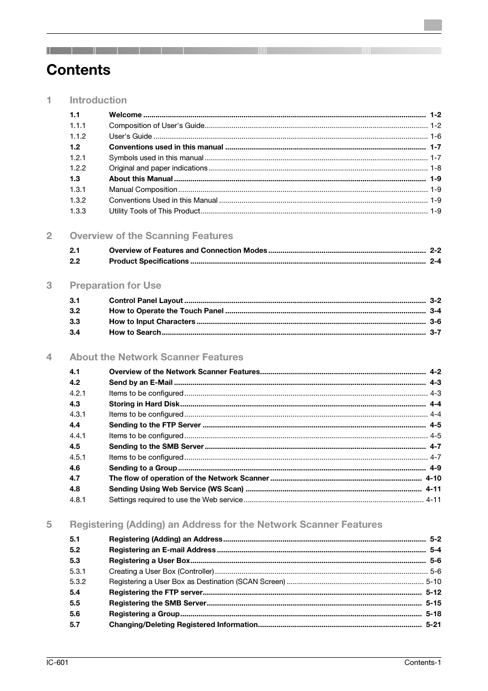 Konica Minolta IC-601 User Manual | Page 2 / 123