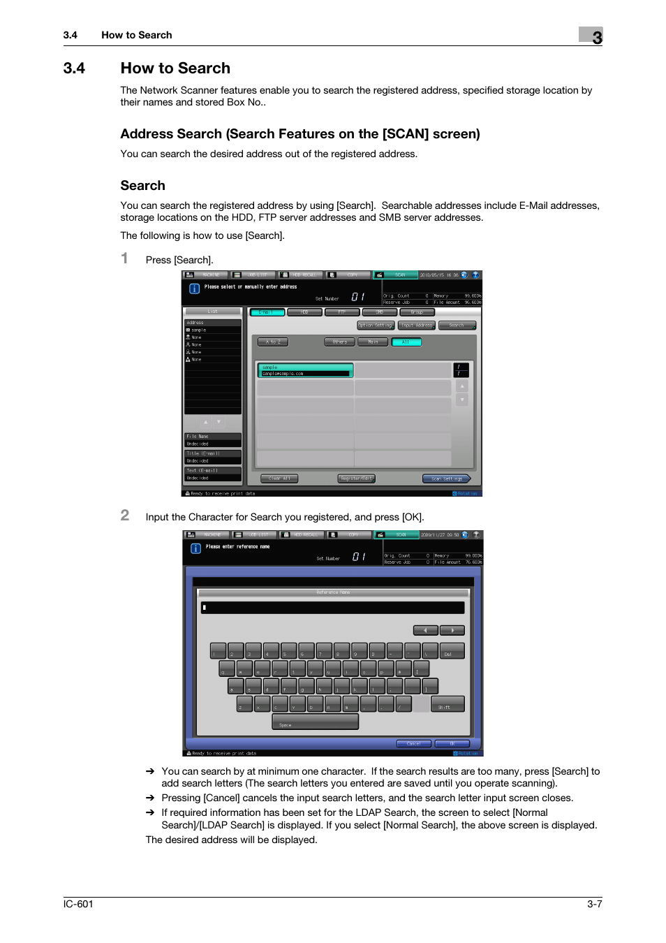 4 how to search, Search, How to search -7 | Konica Minolta IC-601 User Manual | Page 24 / 123