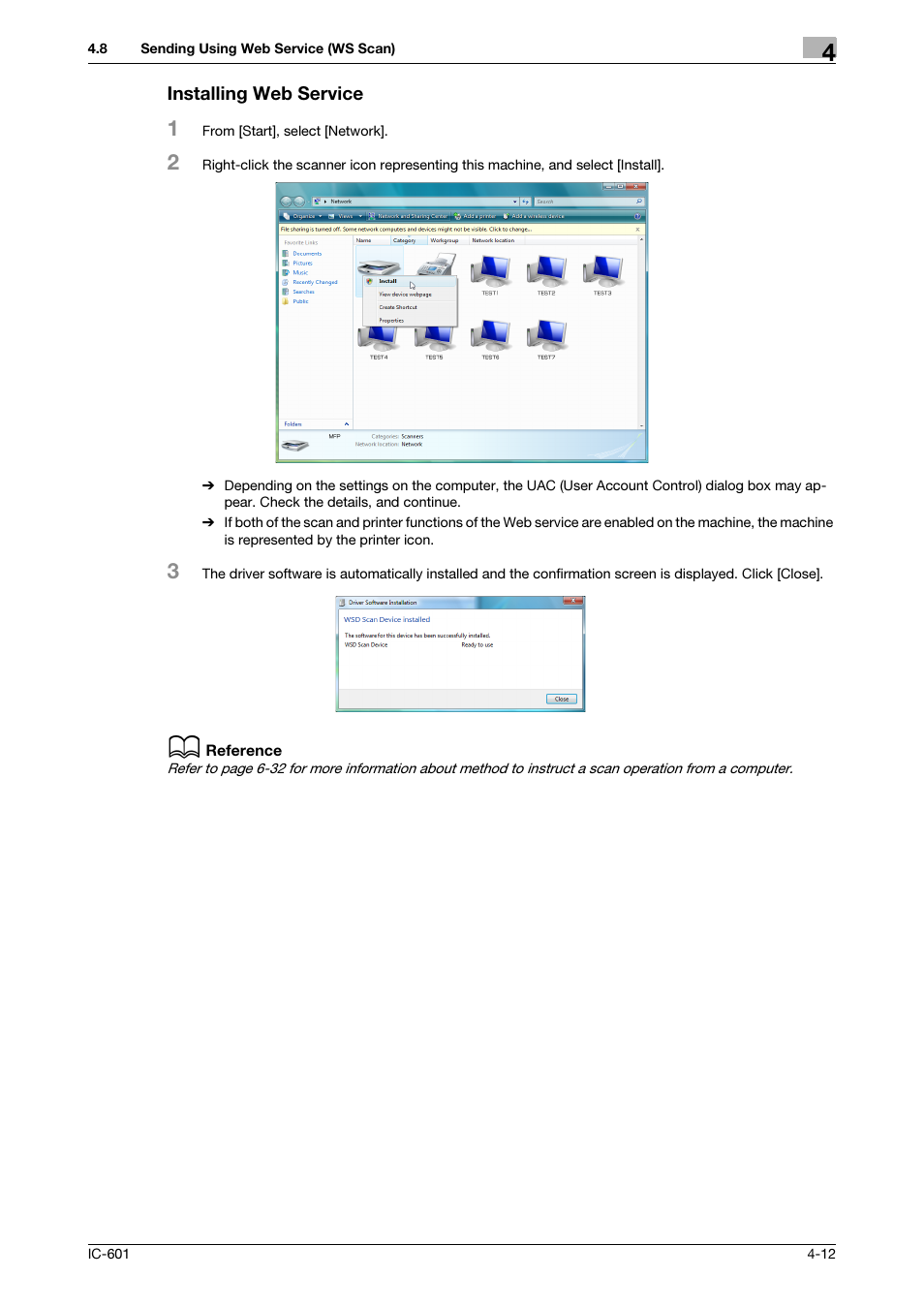 Installing web service | Konica Minolta IC-601 User Manual | Page 40 / 123