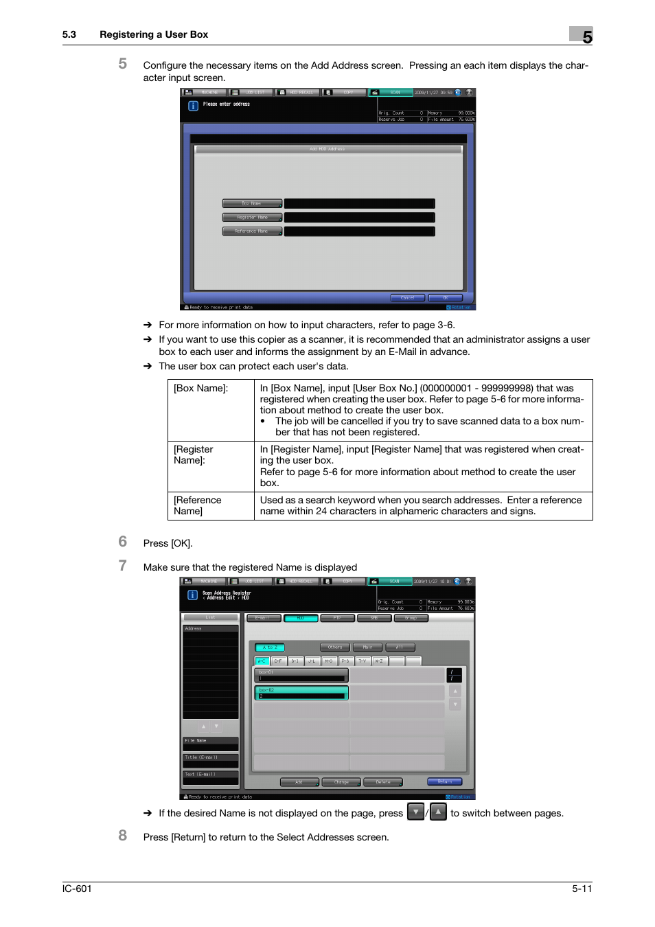 Konica Minolta IC-601 User Manual | Page 51 / 123