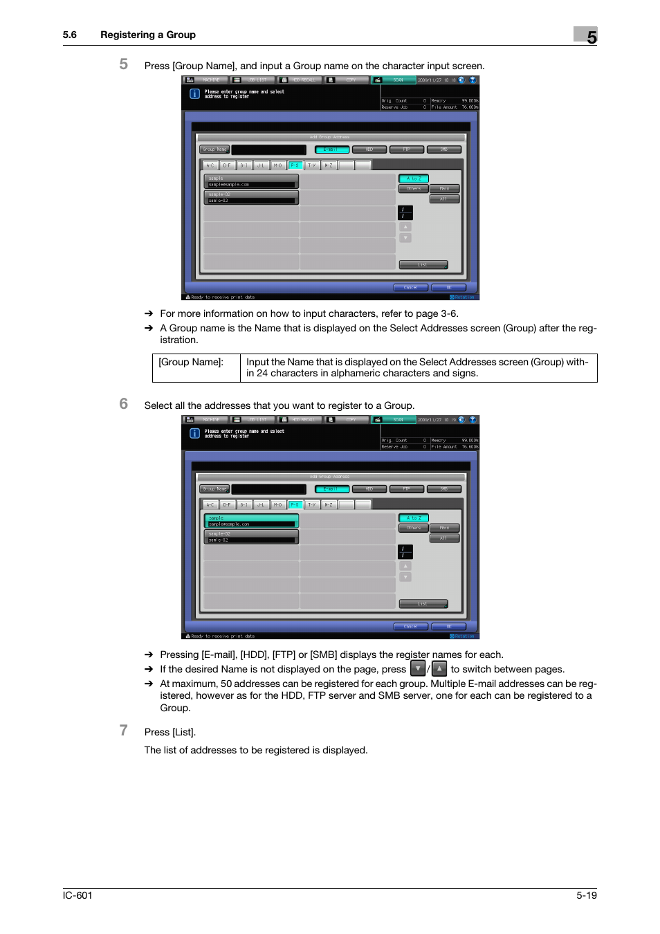 Konica Minolta IC-601 User Manual | Page 59 / 123