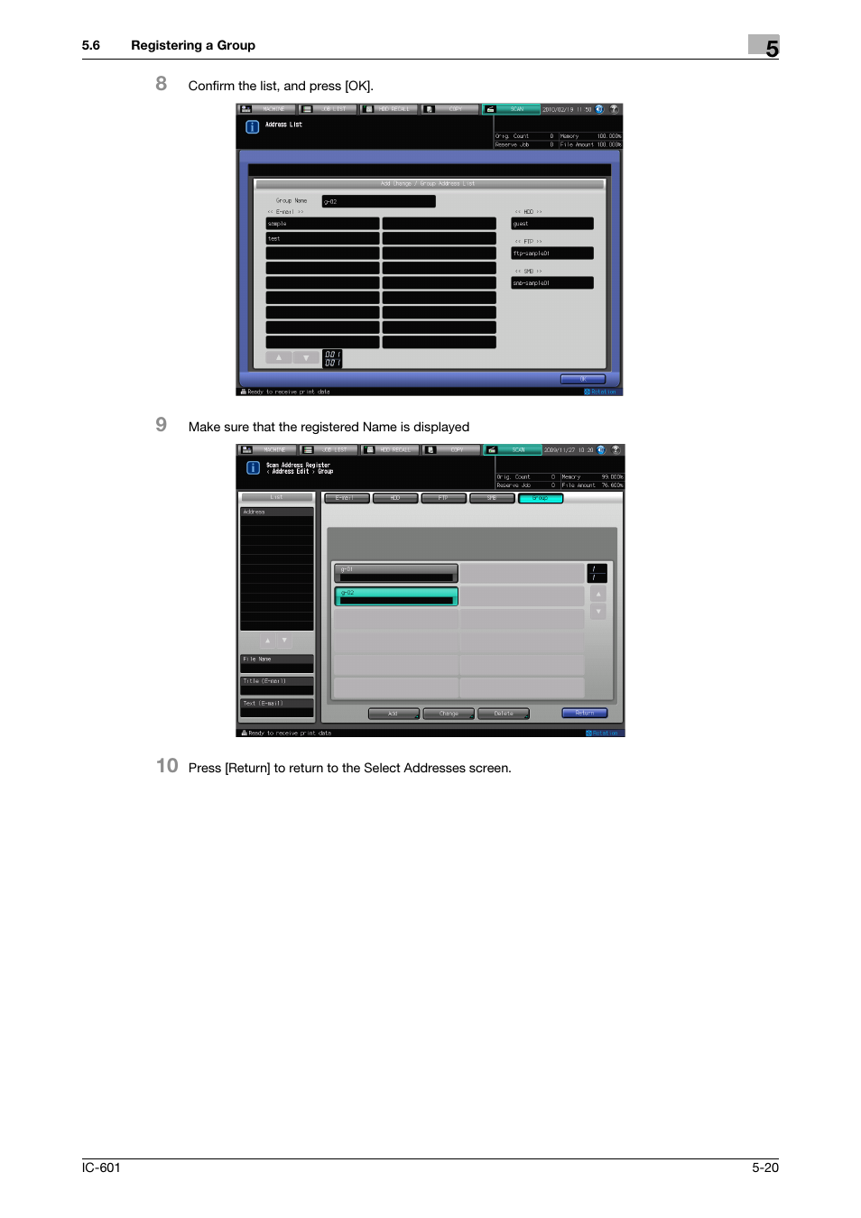 Konica Minolta IC-601 User Manual | Page 60 / 123