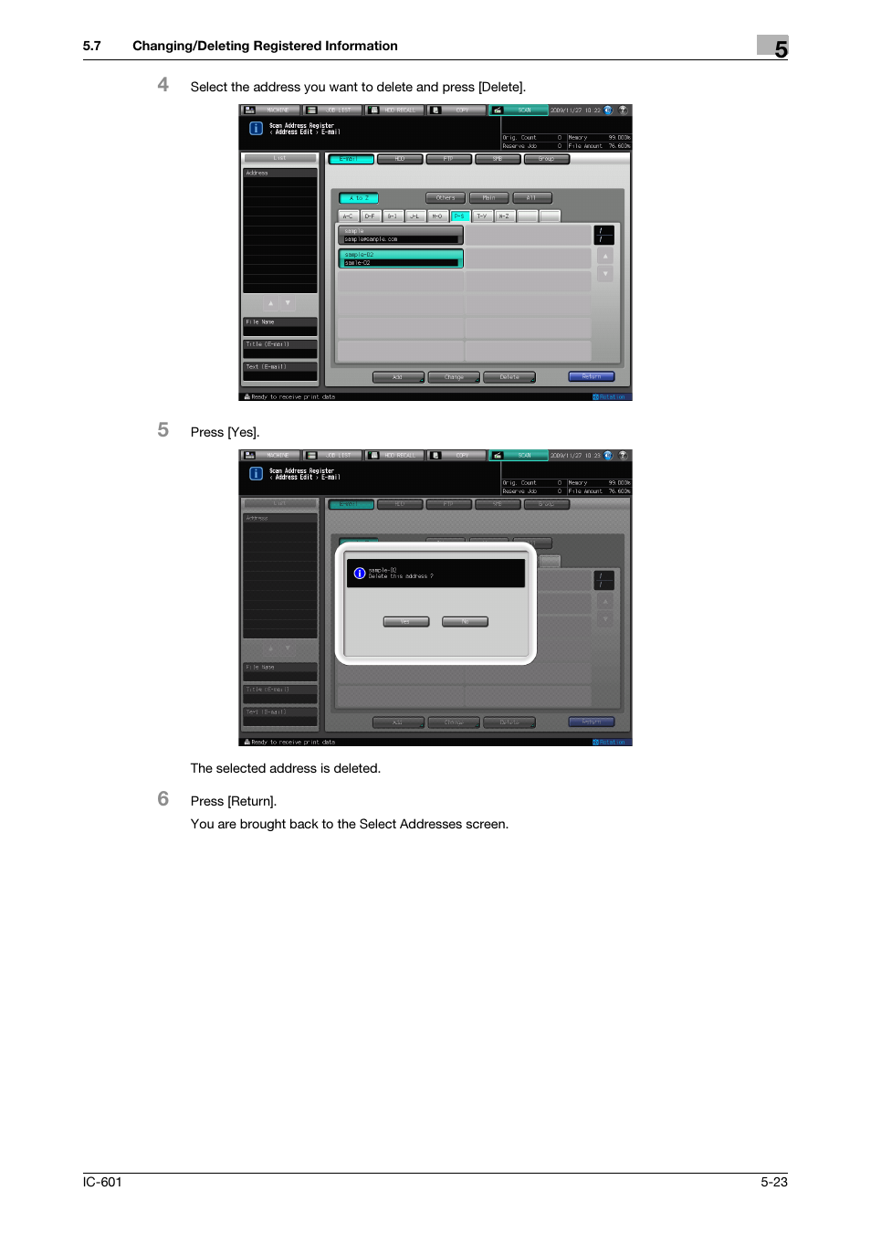 Konica Minolta IC-601 User Manual | Page 63 / 123