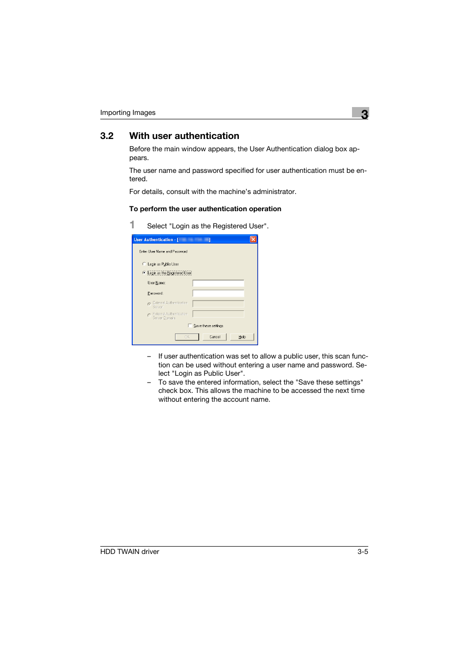 2 with user authentication, To perform the user authentication operation, With user authentication -5 | To perform the user authentication operation -5 | Konica Minolta bizhub PRO 1200P User Manual | Page 13 / 31