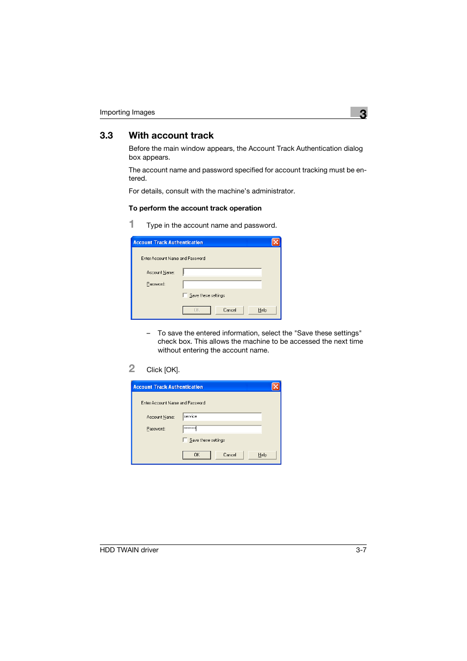 3 with account track, To perform the account track operation, With account track -7 | To perform the account track operation -7 | Konica Minolta bizhub PRO 1200P User Manual | Page 15 / 31