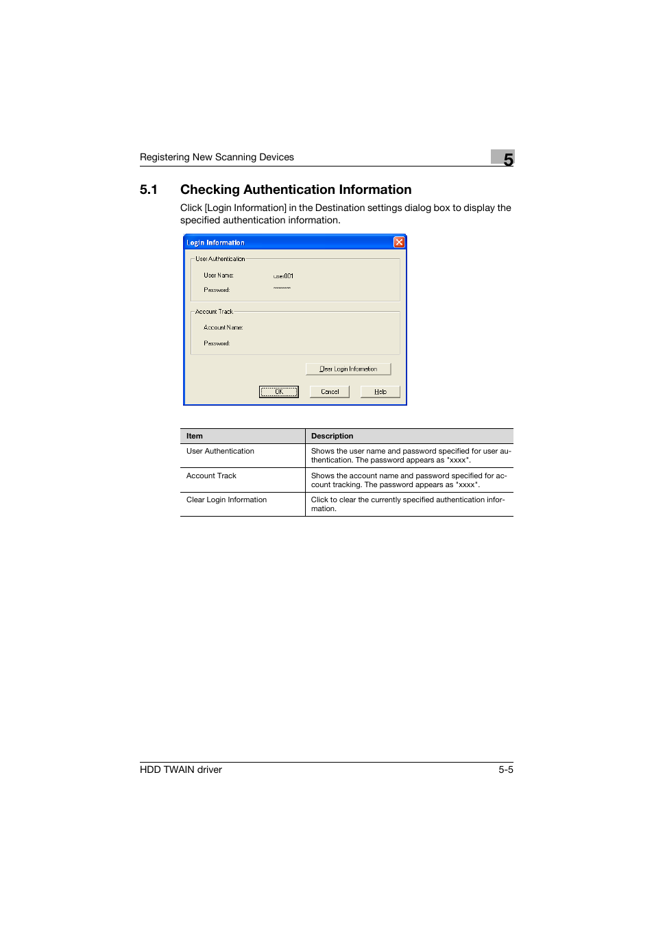 1 checking authentication information, Checking authentication information -5 | Konica Minolta bizhub PRO 1200P User Manual | Page 28 / 31